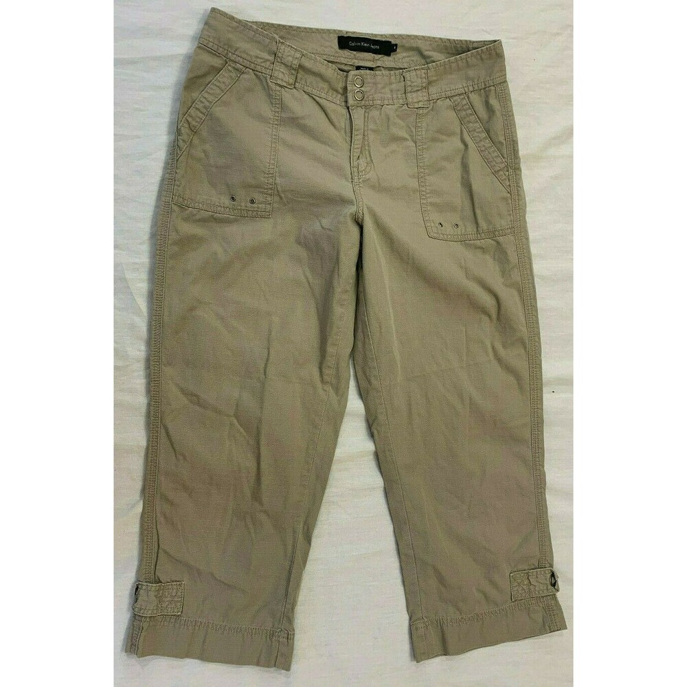 CALVIN KLEIN WOMENS COTTON CAPRIS PANTS SIZE 8